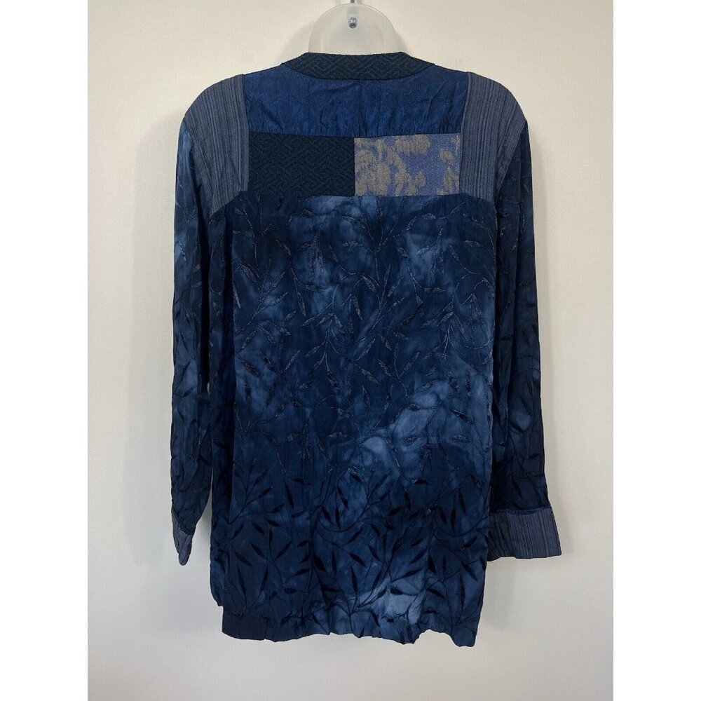 Vintage Mozart Women Button Down Shirt L Mixed Media Abstract Art To Wear USA - Picture 8 of 12